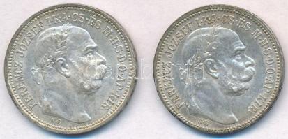 1914KB-1915KB 1K Ag "Ferenc József" (2x) T:1-,2 patina Adamo K5.1