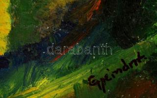 Gyémánt jelzéssel: Kompzició, olaj, farost, festékhibákkal 100×70 cm