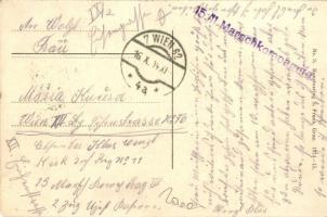 K.u.k. military art postcard, Franz Joseph + 15/11. Marschkompagnie s: F. W. Frankel