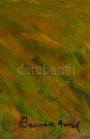 Bernáth jelzéssel: Dombos táj, olaj, farost, keretben, 60×80 cm