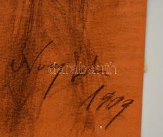 Nagy jelzéssel: Portré, szén, papír, 65×50 cm