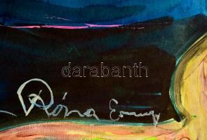 Róna jelzéssel: Égi jóbarátok, vegyes technika, papír, 50×70 cm