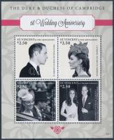 Prince William and Kate Middleton wedding anniversary mini sheet, William herceg és Kate Middleton 1 éves házassági évfordulója kisív