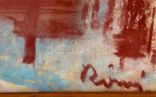 Rónai jelzéssel: Téli házak, pasztell, papír, üvegezett fa keretben, 29×39 cm