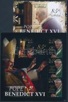 Pope Benedict XVI minisheet + block, XVI. Benedek pápa kisív + blokk