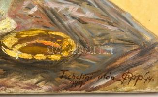 Papp jelzéssel: Tscheligi után: Orgonás csendélet, olaj, vászon, 70×50 cm