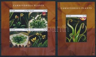 Húsevő növények kisív + blokk, Carnivorous plants minisheet + block