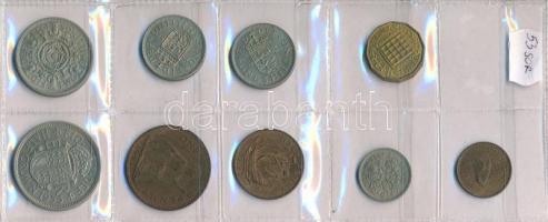 Nagy-Britannia 1953. 1f-1/2C (9xklf) forgalmi sor berakólapon T:1- Great Briatin 1953. 1 Farthing - 1/2 Crown (9xdiff) coin set in binder page C:AU