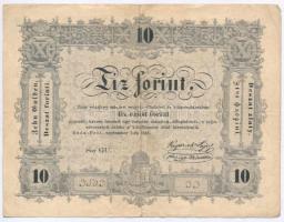 1848. 10Ft Kossuth bankó fordított hátlapi alapnyomat T:III  Adamo G111h