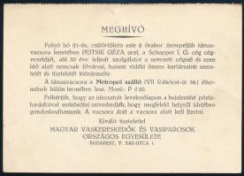 1935 Magyar Vaskereskedők és Vasiparosok Országos Egyesületének társasvacsoráján készült fotó és az ...