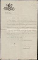 1916 Díszes nősülési engedély honvédelmi minisztertől