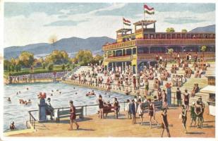 Budapest III. Csillaghegyi Árpád-fürdő, fürdőzők. reklámlap (EK)