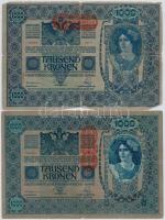 1902-1916. 7db-os vegyes magyar korona bankjegy tétel T:III,III-,IV