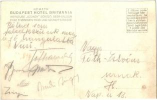 Ének a búzamezőkről. Móra-szoba. A budapesti Hotel Britannia és Szondy Söröző grafikai reklámlapja /...