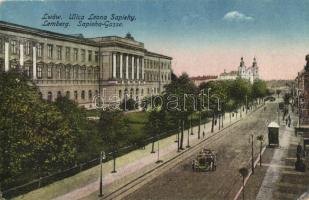 Lviv, Lwów, Lemberg - 2 pre-1945 town-view postcards, automobile