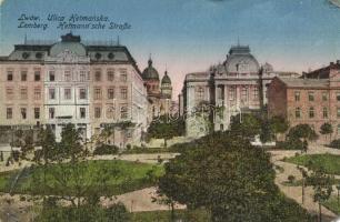 Lviv, Lwów, Lemberg - 2 pre-1945 town-view postcards, automobile