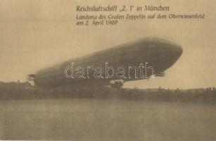 5 db MODERN reprint léghajós motívumlap / 5 modern reprint airships motive postcards