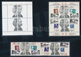 Hafnia stamp exhibition stripe of five + block + phase print of the block and 150th anniversary of t...