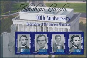 Abraham Lincoln mini sheet + blockpair, Abraham Lincoln kisív + blokkpár