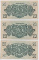 1944. 20P "A Vörös Hadsereg Parancsnoksága" (3x) sorszámkövetők T:I
Adamo P45