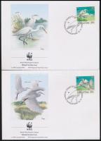 WWF Herons stripe of 4 + 4 FDC WWF: Gémek 4-es csík + 4 db FDC