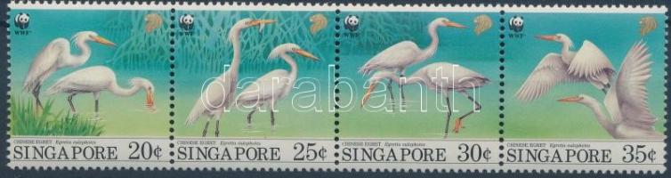 WWF Herons stripe of 4 + 4 FDC WWF: Gémek 4-es csík + 4 db FDC