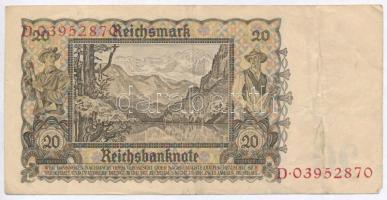 Német Harmadik Birodalom 1939. 20M T:III
German Third Reich 1939. 20 Mark C:F