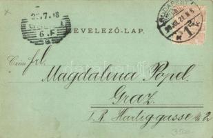 1898 Budapest, Ferenc József híd (Szabadság híd). Aigler Rt. litho