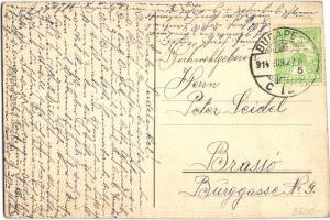 Budapest VI. Párisi Nagy Áruház reklámlapja, automobil (vágott / cut)