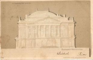 1899 Budapest VIII. Népszínház. Kunstanstalt Kosmos No. 176. fény felé tartandó / hold to light (fl)