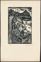 Molnár C. Pál (1894-1981):Mária, ofszet, papír, utólagos jelzéssel, 17×11 cm