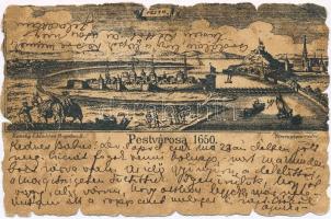 Budapest, Pest városa 1650-ben, Kaucky L. kiadása Prágában (EM)