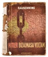 Hermann Rauschning: Hitler bizalmasa voltam. Laczkó Géza fordítása. A borítólap Hámori György munkája. (Bp.,1945,)Körmendy Kiadó, (Hungária Rt.-ny.), 372 p. Kiadói félvászon-kötés, kiadói illusztrált papír védborítóban, a papírborító hiányos, sérült.   Hermann Rauschning (1887-1982) könyvének eredetije 1939-ben jelent meg Párizsban. Szerzője korábban Danzig Szabad Város szenátusának elnöke volt, és Hitler legbelső köréhez tartozott. A diktátor nyíltan beszélt előtte terveiről, azok gyökereiről és a megvalósításuk után tervezett világrendről. Rauschning, miután szakított a nácizmussal, ezzel a könyvvel próbálta meg felhívni a figyelmet a Führer szándékaira, de elkésett: a német csapatok akkor már Lengyelországban meneteltek. A mű 1940-ben jelent meg Svájcban. Első magyar nyelvű kiadás.