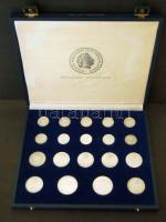 Hollandia forgalmi Ag Gulden teljes gyűjteménye, hozzávaló díszdobozban, 1954-67. 1G Ag 10klf db, 1959-66. 2 1/2G Ag 7klf db, 1970-73. 10G Ag 2klf db T:1/2,2