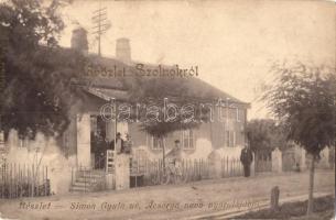 Szolnok, Részlet Simon Gyula úr Ácsorgó nevű nyaralójából, kerékpár. Szigeti H. udvari fényképész felvétele. photo (apró szakadás / tiny tear)