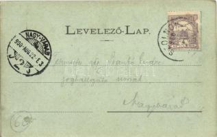 Szolnok, Fodor D. Nemzeti Szálloda, kávéház és étterem belsők. Szigeti H. kiadása (r)