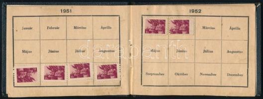 1951 a Lokomotiv SE tagsági könyves tagsági bélyegekkel