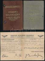 1941-1953 2 db fényképes MÁV igazolvány + a Vasutas Biztosító Egyesület igazolványa