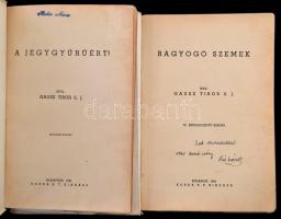 Gausz Tibor két könyve: 
Ragyogó szemek. A jegygyűrűért. A borítók Pál György (1906-1986) grafikus ...