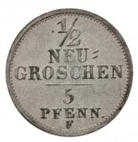 Német Államok / Szászország-Albertine 1856F 1/2gr (5pf) Ag "II. Frigyes Ágost" (1,01g) T:1...