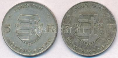 1947. 5Ft Ag "Kossuth" (2x) T:2- patina