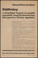 cca 1933 Hungaristákat kifigurázó nyilas ellenes plakát. 21x32 cm
