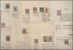 1902-1917 12 db okmánybélyeges irat