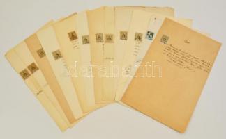 1902-1917 12 db okmánybélyeges irat elfogazásokkal