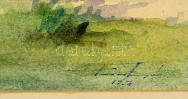 Olvashatatlan jelzéssel: TIhany, Belső tő, akvarell, papír, paszpartuban, 23×32 cm