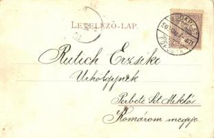 Budapest VI. Andrássy út, Erzsébet női iskola, omnibusz, lóvasút. Edgar Schmidt kiadása (fl)