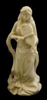 Hegedűs lány fehérmázas porcelán figura, jelzés nélkül, kopásokkal, m: 23 cm