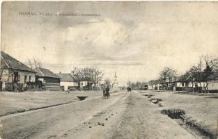 Farnad, Farná; Fő utca, Evangélikus templom, üzlet. Fogyasztási szövetkezet kiadása / main street, church, shop (Rb)