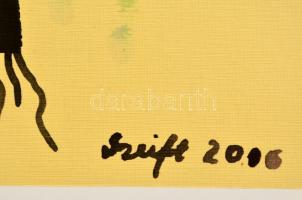 Szeift Béla (1944-2012): Üde fogsor. Akvarell, papír, jelzett, 35x25 cm