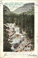 Tátra, Nagytarpataki felső vízesés. F. Pietschmann No. 510. / Grosskohlbacher Oberer Wasserfall / waterfall (Rb)